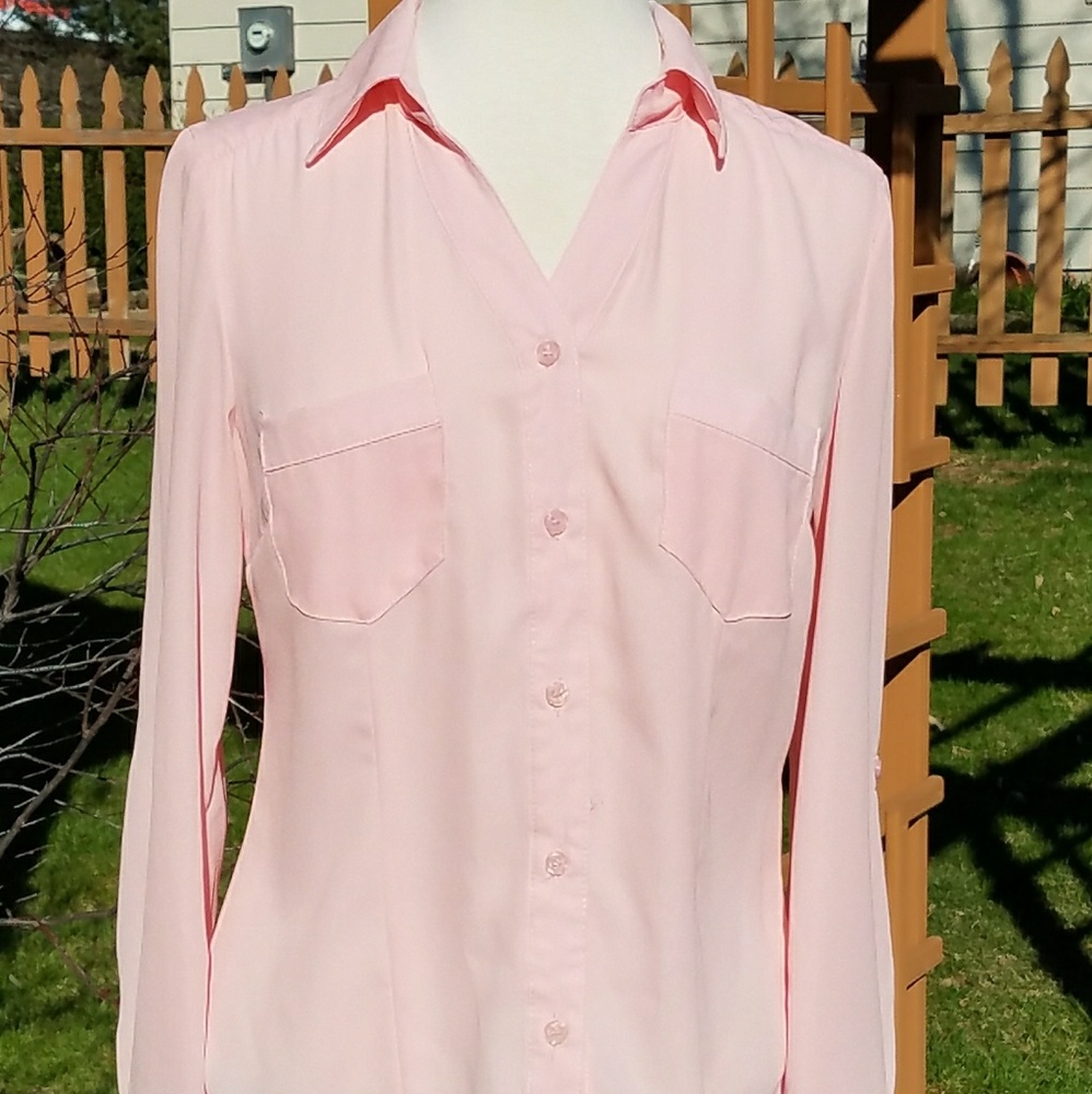 Candie's Light Pink Button-Up Blouse